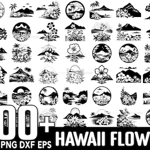 100+ Hawaii Flower Scene SVG Bundle, Instant Digital Download, PNG, SVG Cut Files