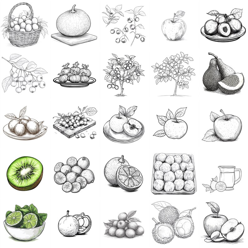 109+ Fruit Set Procreate Stamps, Fruit Brushes for Procreate, Instant ...