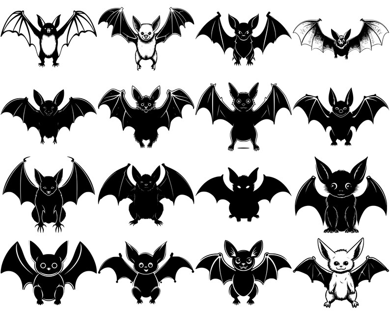 100+ Bat SVG Bundle, Instant Digital Download, PNG, SVG Cut Files - Etsy