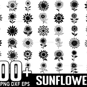 100+ Sonnenblume SVG Bundle, sofortiger digitaler Download, PNG, SVG geschnittene Dateien