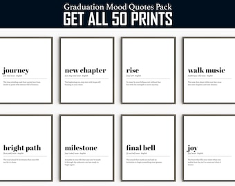 Funny Graduation Quotes Art Prints: Senior Year Decor (Digital Download, 8x10in JPGs