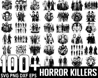 100+ Horror Killers SVG Bundle, Instant Digital Download, PNG, SVG Cut Files