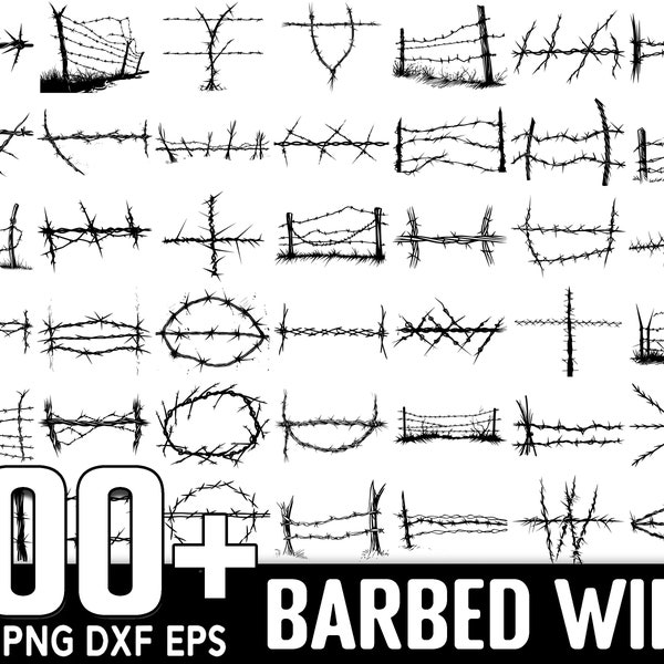 100+ Barbed Wire SVG Bundle, Instant Digital Download, PNG, SVG Cut Files