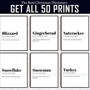 Puede incluir: Seis definiciones de diccionario de Navidad imprimibles en blanco y negro. Las palabras son Blizzard, Pan de jengibre, Cascanueces, Copo de nieve, Muñeco de nieve y Pavo.