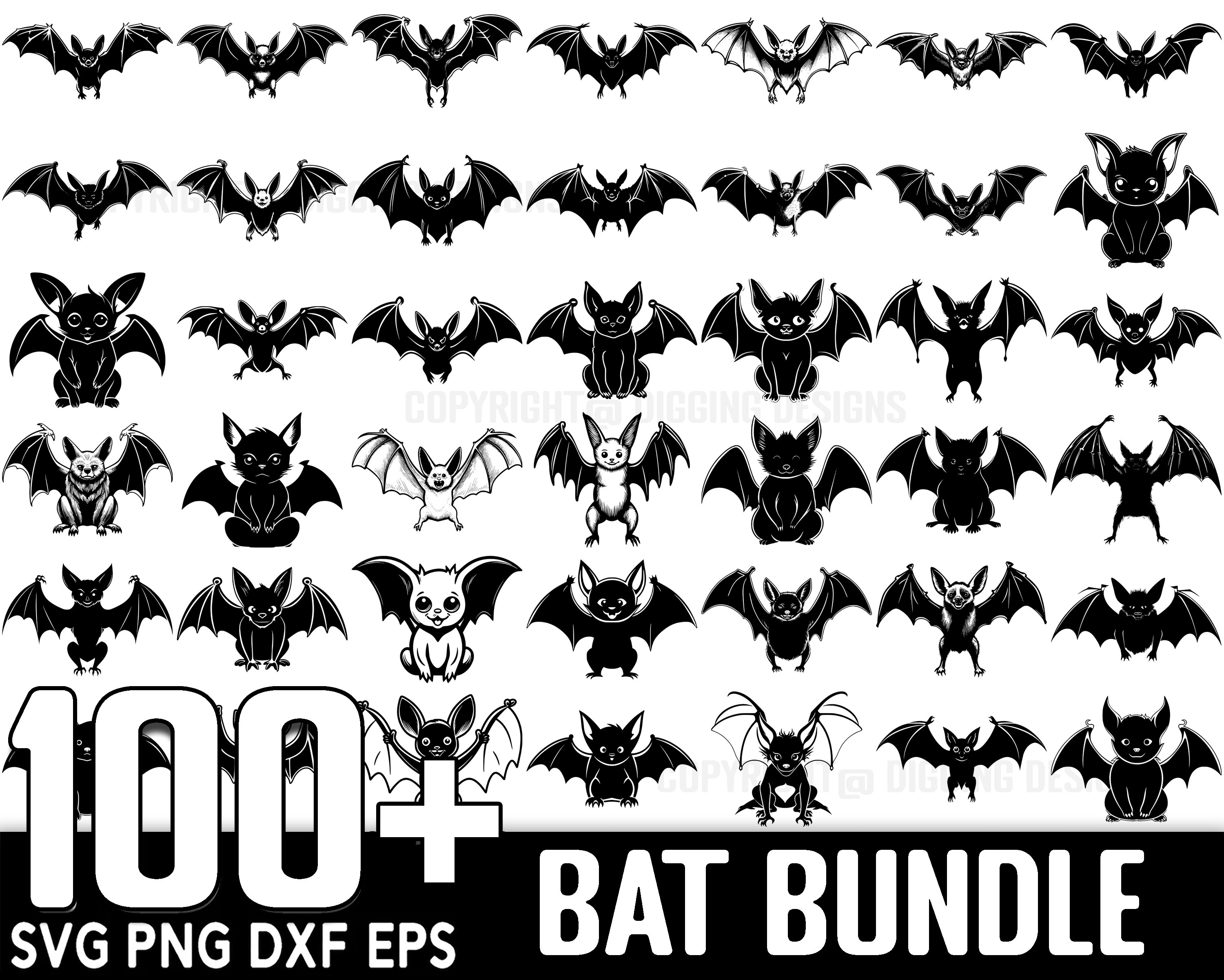 100+ Bat SVG Bundle, Instant Digital Download, PNG, SVG Cut Files - Etsy