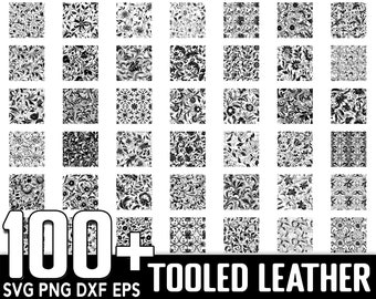 100+ Tooled Leather SVG Bundle, Instant Digital Download, PNG, SVG Cut Files