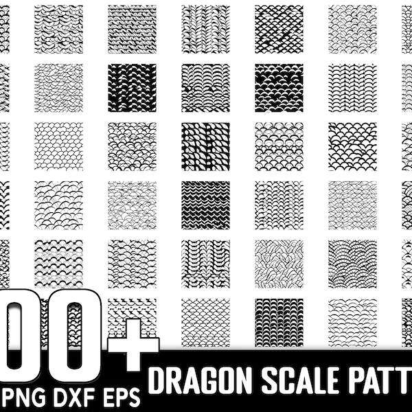 100+ Dragon Scale Seamless Pattern SVG Bundle, Instant Digital Download, PNG, SVG Cut Files