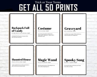 Funny Halloween Definition Prints: Kid's POV Decor (Digital Download)