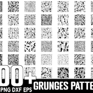 100 種類以上のグランジ シームレス パターン SVG バンドル、インスタント デジタル ダウンロード、PNG、SVG カット ファイル