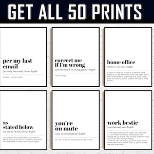 Office Wall Art Set | 50 PRINTABLES | Home Office Decor | Mega Bundle | Work From Home Art Prints | Definition Prints | Office Wall Decor