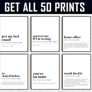 Office Wall Art Set 50 PRINTABLES Home Office Decor Mega Bundle Work From Home Art Prints Definition Prints Office Wall Decor image 1