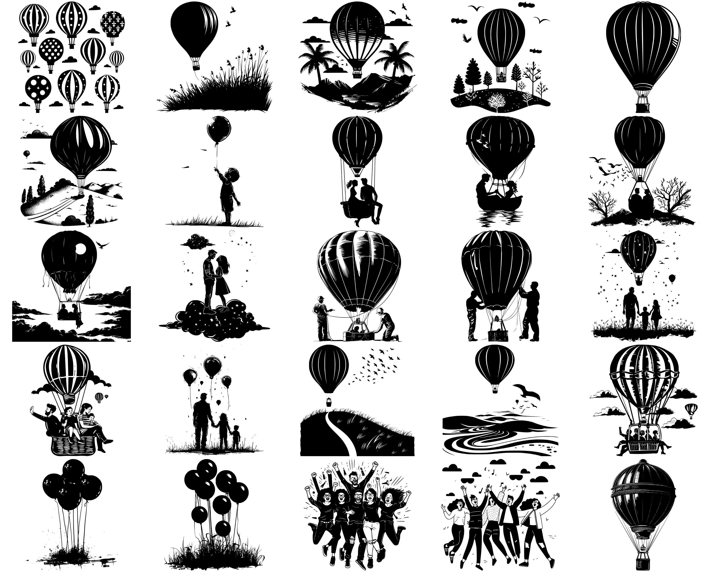 Hot Air Balloon SVG Bundle,instant Digital Download, PNG, SVG Cut Files ...