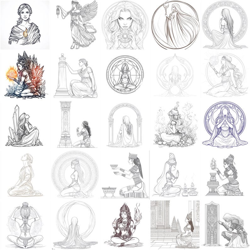 117+ Mythical Goddess Procreate Stamps, Fantasy Goddess Brushes for ...