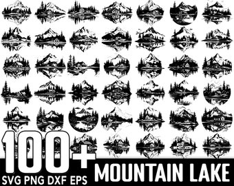 100+ Mountain Lake SVG Bundle, Instant Digital Download, PNG, SVG Cut Files