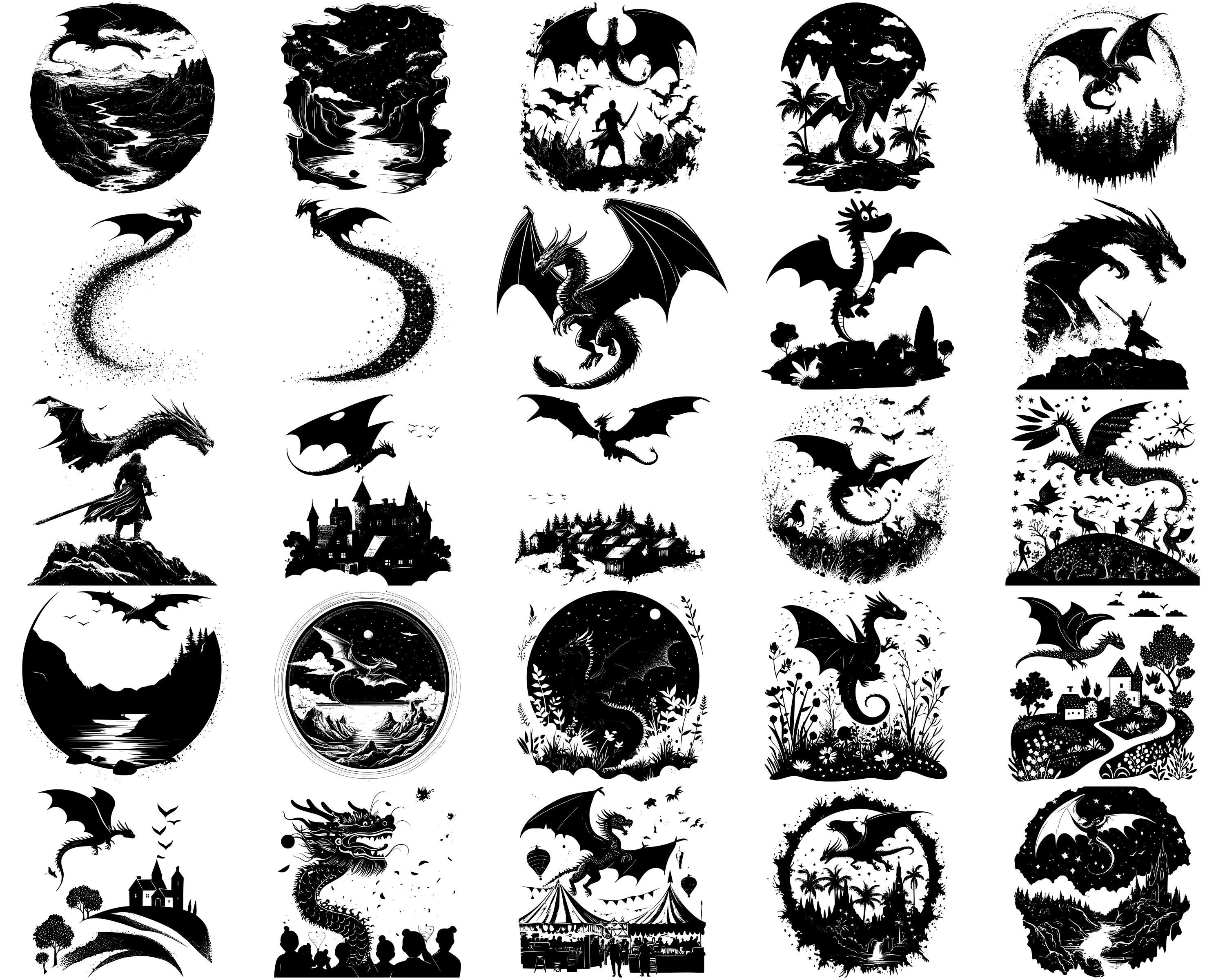 100+ Flying Dragon SVG Bundle, Instant Digital Download, PNG, SVG Cut ...