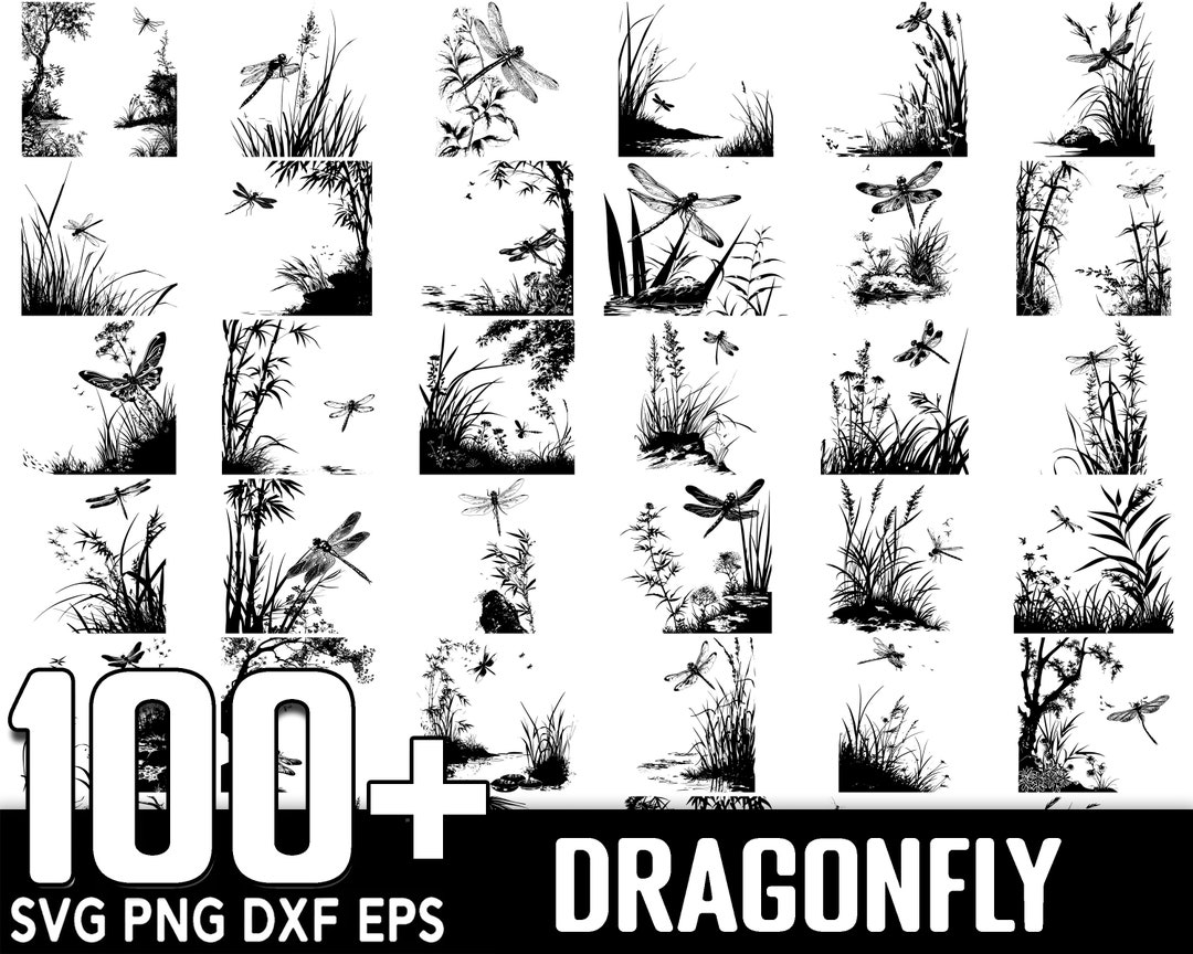 100+ Dragonfly SVG Bundle, Instant Digital Download, PNG, SVG Cut Files ...