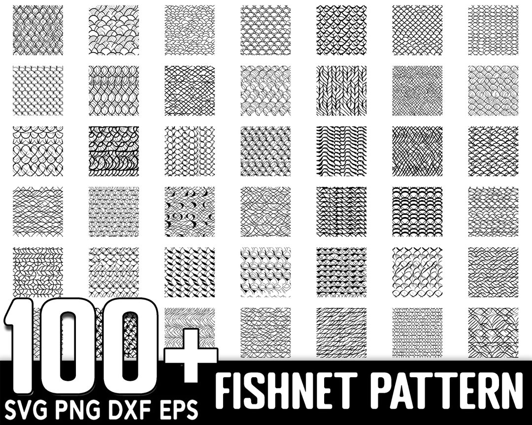 100 Fishnet Seamless Pattern SVG Bundle, Instant Digital Download, PNG, SVG  Cut Files 
