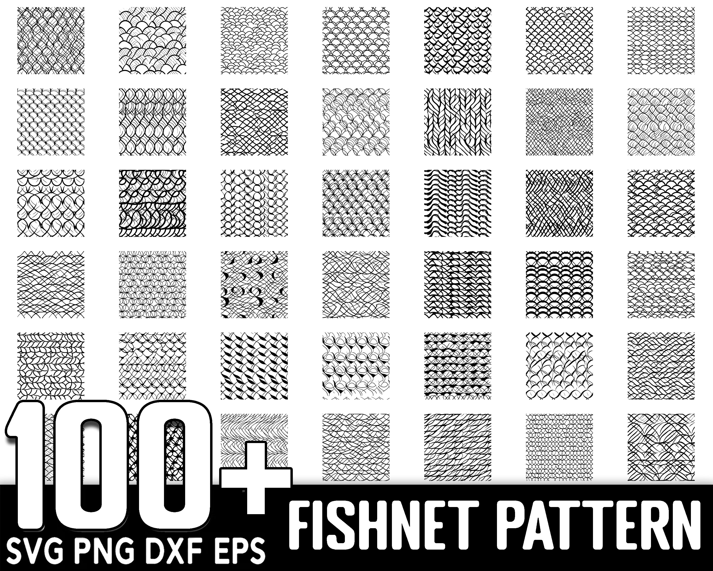 100 Fishnet Seamless Pattern SVG Bundle, Instant Digital Download, PNG, SVG  Cut Files 