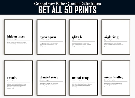 Conspiracy Theory Definition Prints: Funny Tinfoil Hat Humor (Digital Download)