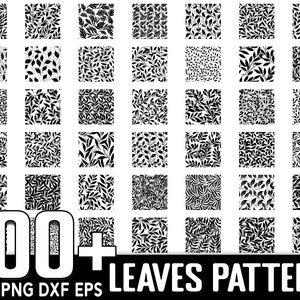 Plus de 100 feuilles Seamless Pattern SVG Bundle, Téléchargement numérique instantané, PNG, SVG Cut Files