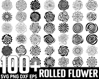100+ Rolled Flower, Instant Digital Download, PNG, SVG Cut Files