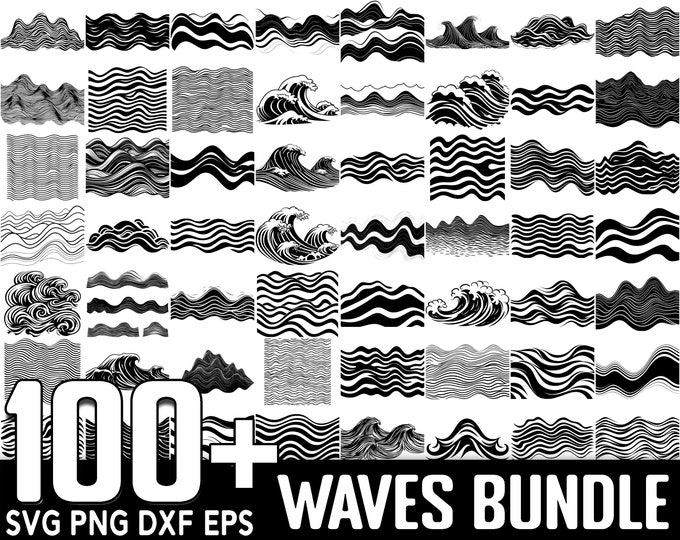Ocean Wave SVG PNG: Beach Waves Design (digital Download) - Etsy Canada