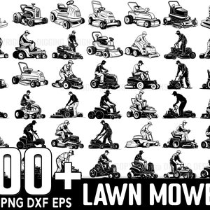 100+ grasmaaier SVG-bundel, direct digitaal downloaden, PNG, SVG-bestanden knippen