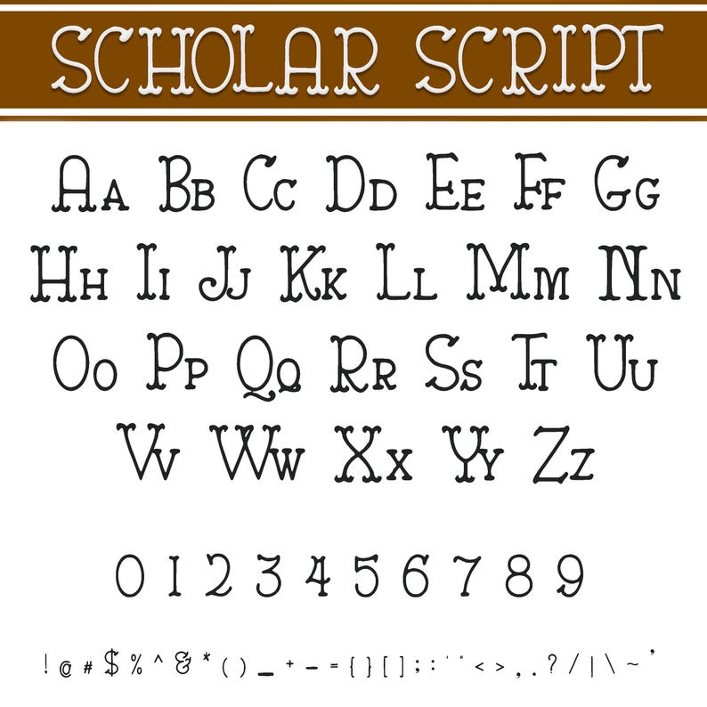 Scholar Script – Classic Typewriter Serif Font - Etsy