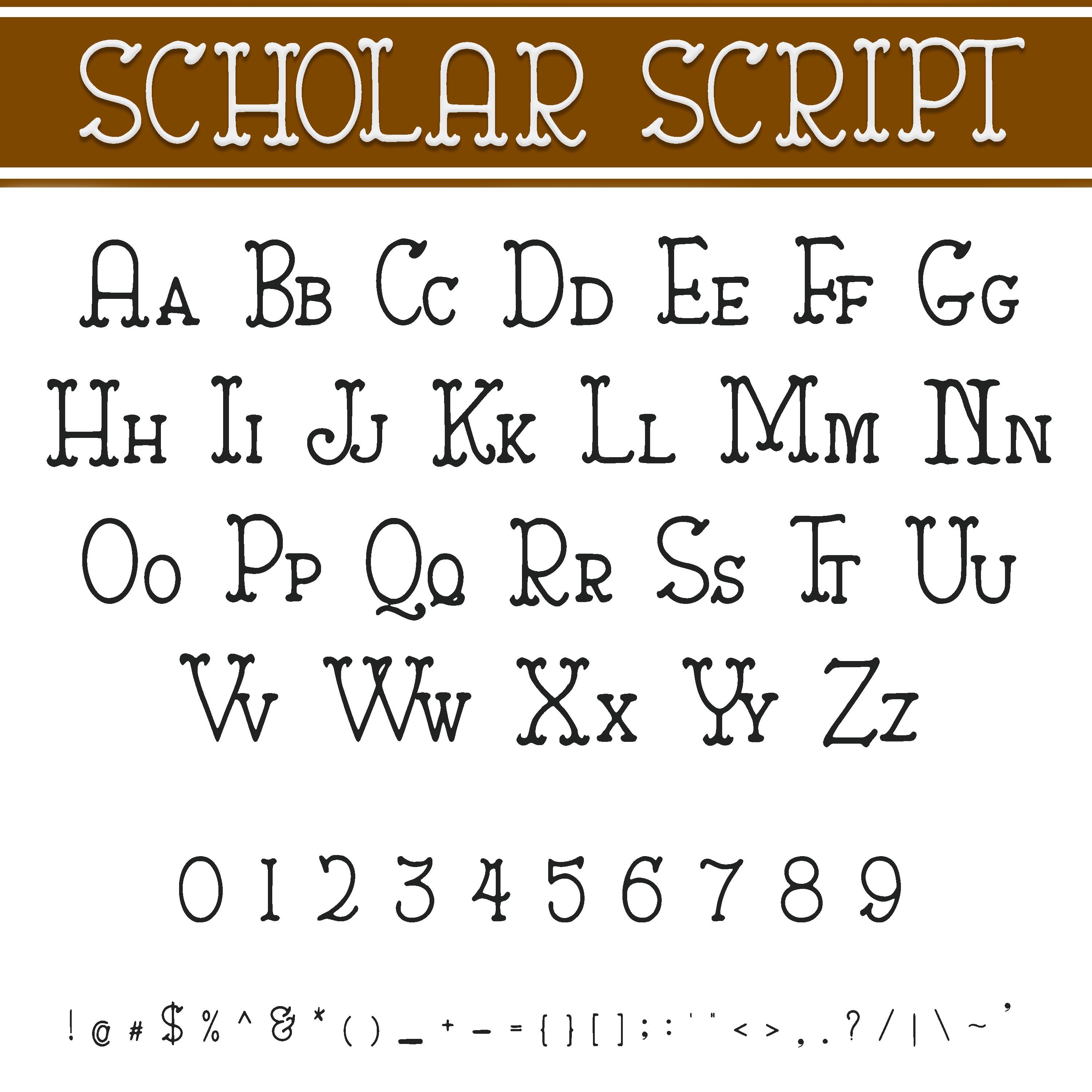Scholar Script – クラシックなタイプライターセリフフォント - Etsy 日本