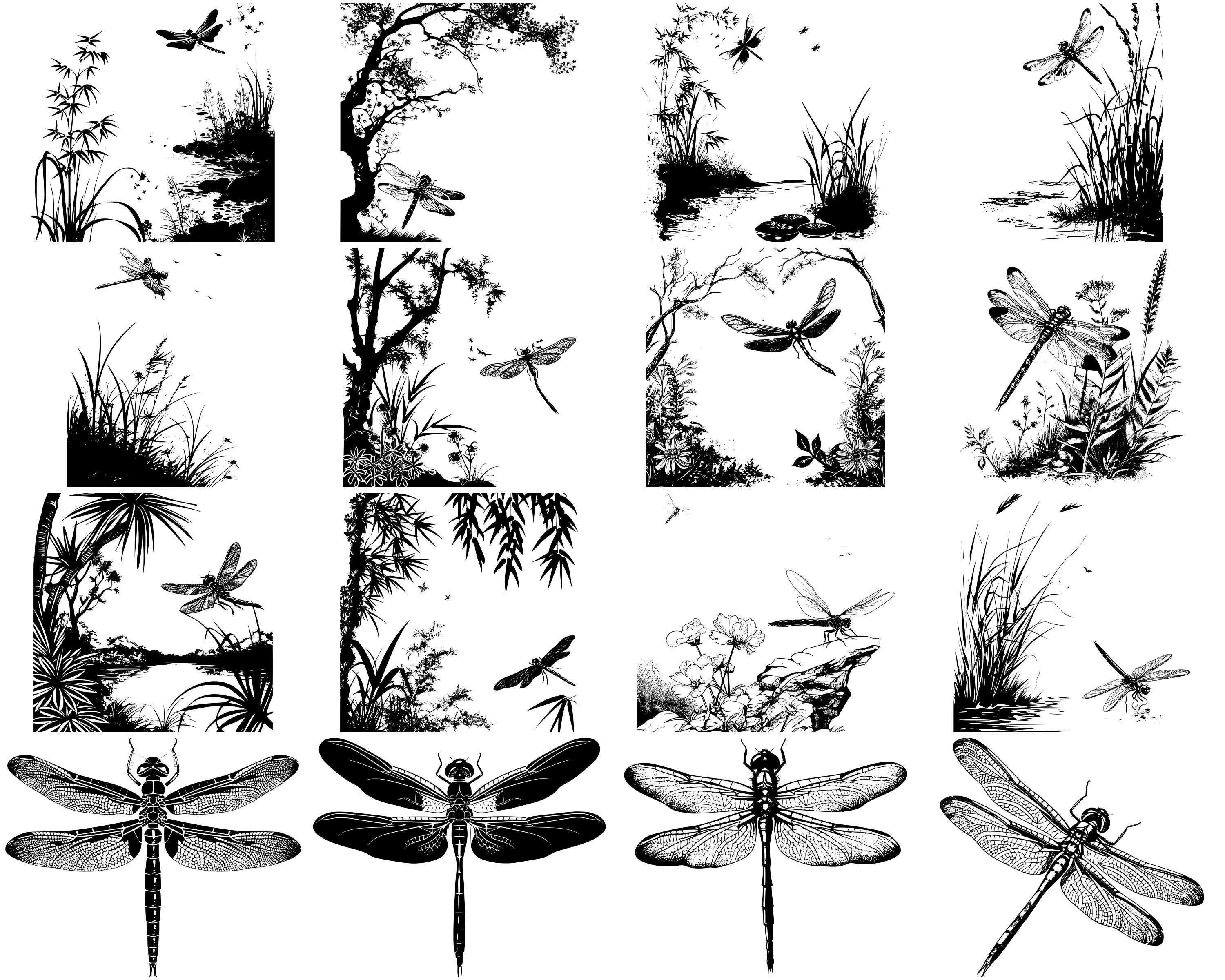 100+ Dragonfly SVG Bundle, Instant Digital Download, PNG, SVG Cut Files ...