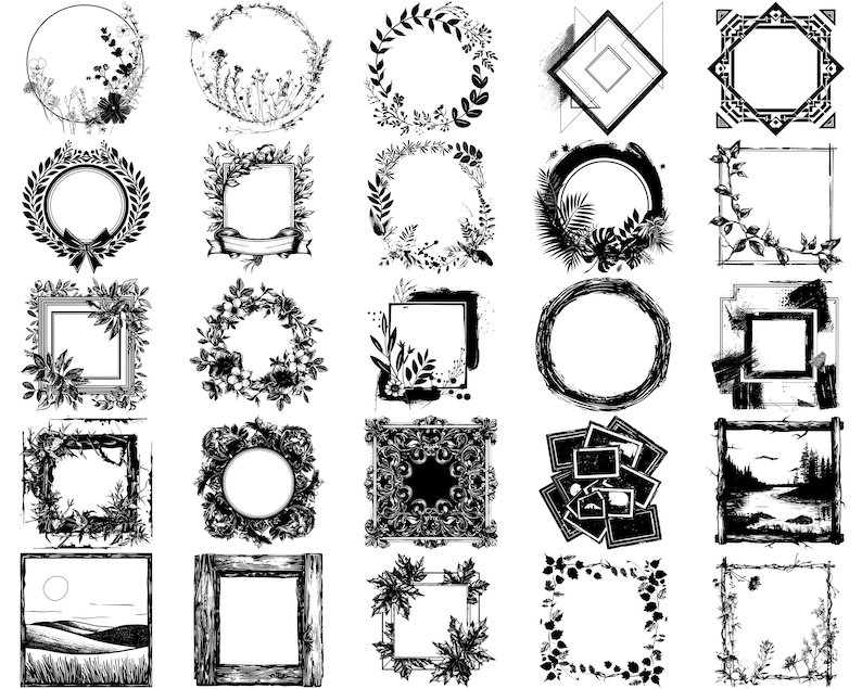 100+ Rustic Frames SVG Bundle, Instant Digital Download, PNG, SVG Cut ...