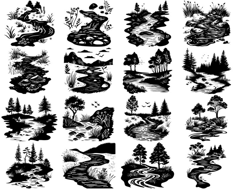 Stream With Rocks Svg 100+ Peaceful Stream SVG Bundle, Instant Digital Download, PNG, SVG Cut ...