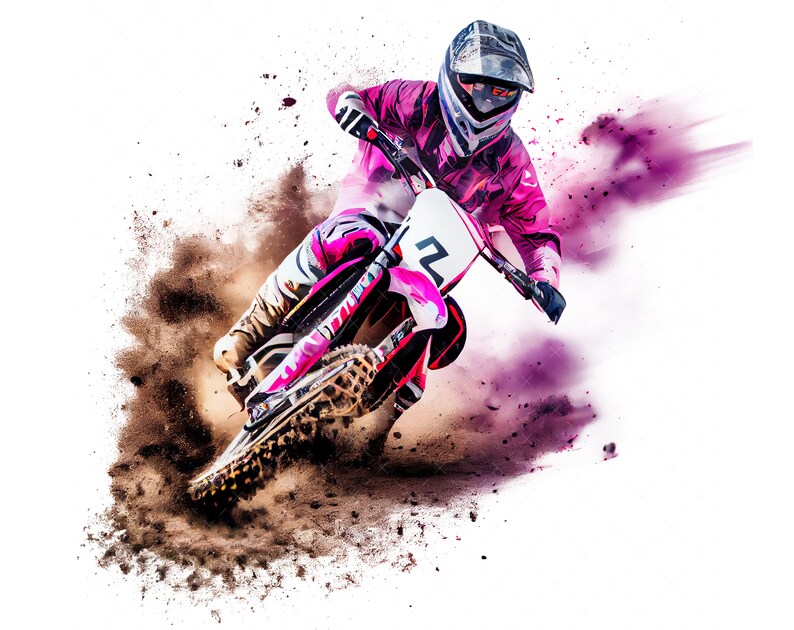 Pink Motocross, High Quality Dirt Bike Png Bundle, Set of 10, Instant ...