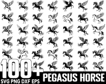 100+ Pegasus Horse SVG Bundle, Instant Digital Download, PNG, SVG Cut Files