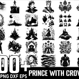 Prince with Crown SVG Bundle,Instant Digital Download, PNG, SVG Cut Files