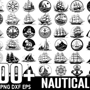 100+ Nautical Symbol Bundle, Instant Digital Download, PNG, SVG Cut Files