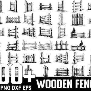 100+ Wood Fence SVG Bundle, Instant Digital Download, PNG, SVG Cut Files