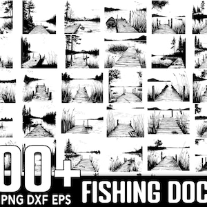 100+ Angeln Dock SVG Bundle, sofortiger digitaler Download, PNG, SVG-Schnittdateien