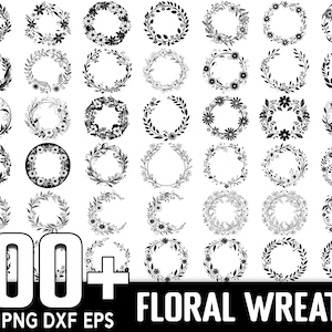 100+ Floral Wreath SVG Bundle, Instant Digital Download, PNG, SVG Cut Files