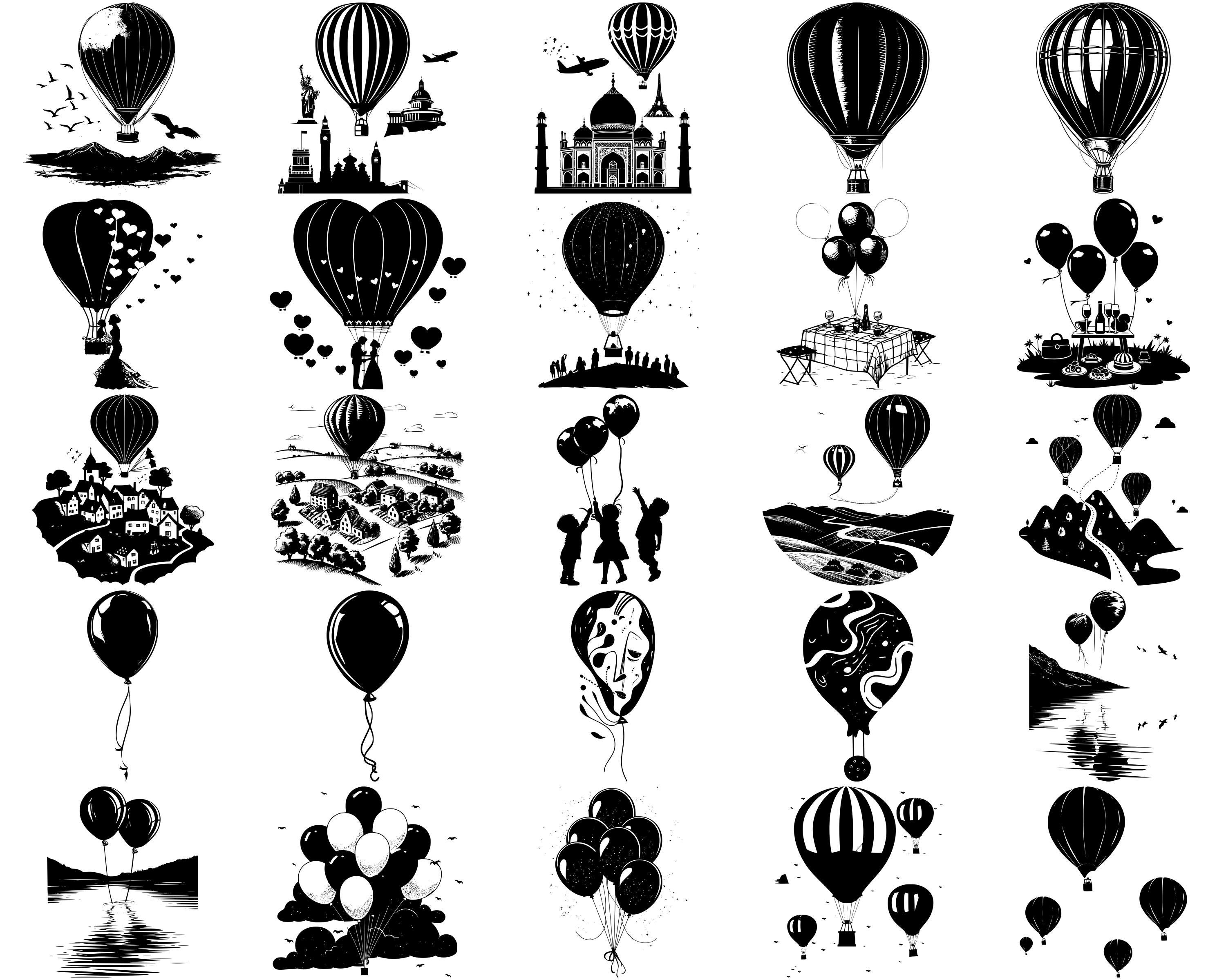 Hot Air Balloon SVG Bundle,instant Digital Download, PNG, SVG Cut Files ...