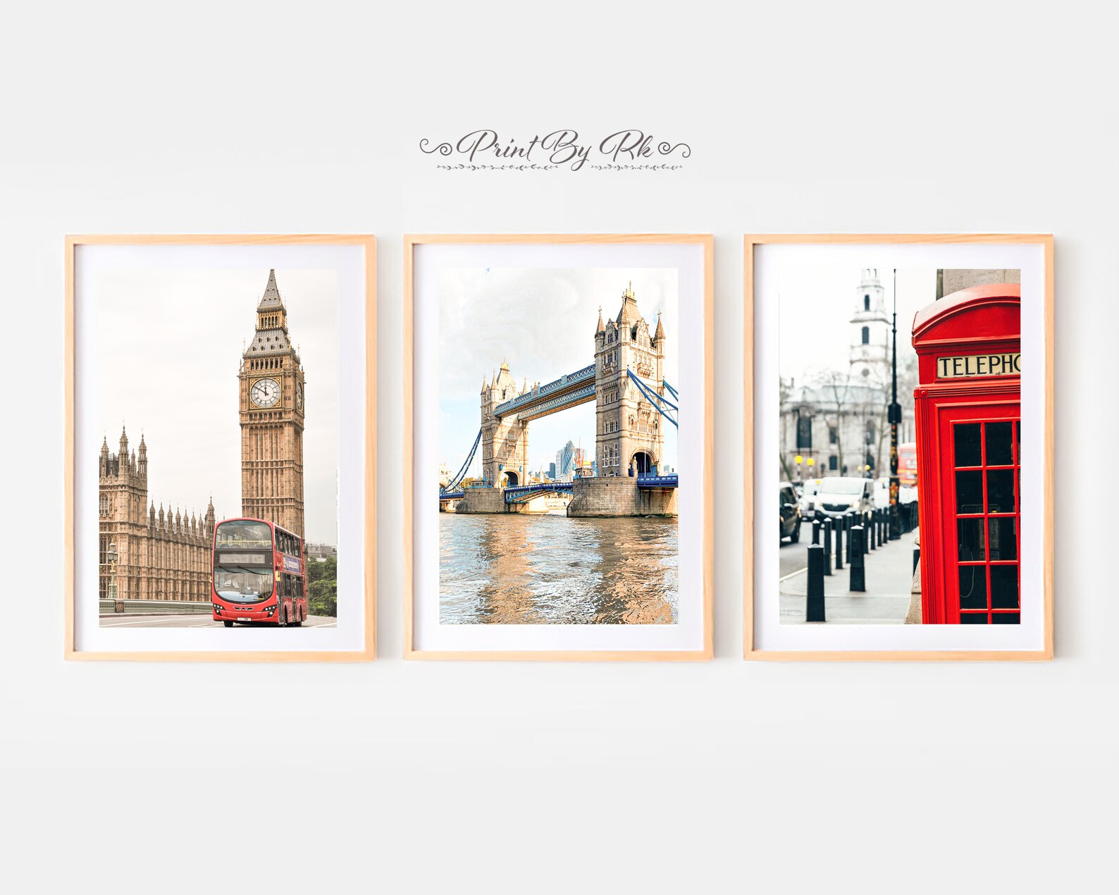 Set of 3 London Wall Decor London Print London Wall Art Etsy