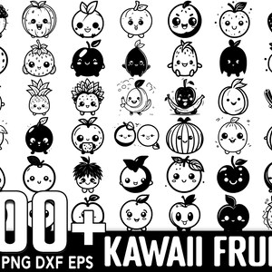 100+ Kawaii Fruit SVG Bundle, Instant Digital Download, PNG, SVG Cut Files