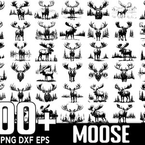 100+ Moose SVG Bundle, Instant Digital Download, PNG, SVG Cut Files