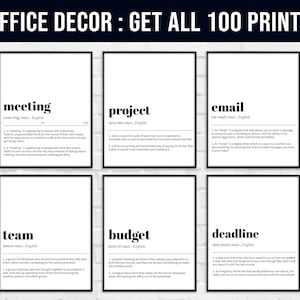 Office Wall Art Set | 100 PRINTABLES | Home Office Decor | Mega Bundle | Work From Home Art Prints | Definition Prints | Office Wall Decor