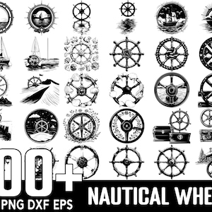 Nautical Wheel Scene SVG Bundle,Instant Digital Download, PNG, SVG Cut Files