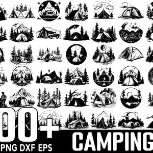 Más de 100 paquetes SVG para acampar, descarga digital instantánea, PNG, archivos de corte SVG