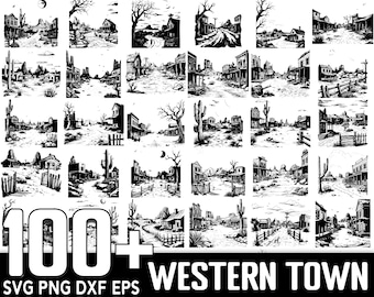 100+ Western Town SVG Bundle, Instant Digital Download, PNG, SVG Cut Files