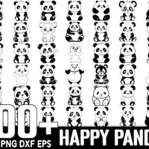 Mais de 100 pacotes Panda SVG, download digital instantâneo, PNG, arquivos SVG cortados