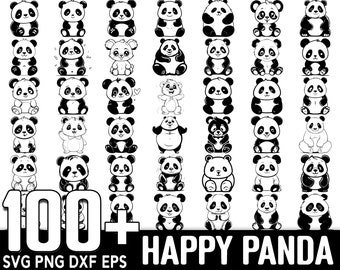 100+ Panda SVG Bundle, Instant Digital Download, PNG, SVG Cut Files