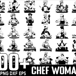100+ Chef Woman SVG bundle, Instant Digital Download, PNG, SVG Cut Files